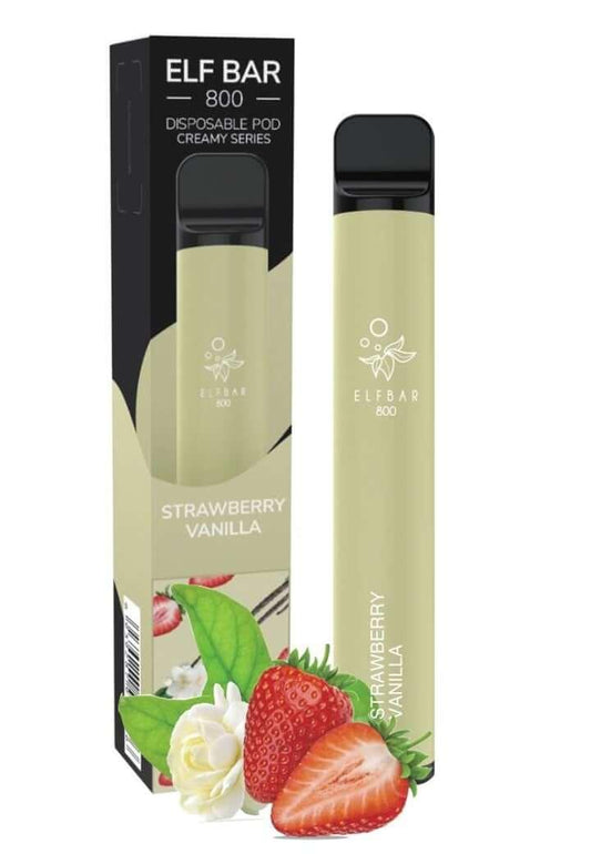 Elfbar 800 Disposable (Merlion Vape Sg) - Strawberry Vanilla - Merlion Vape Sg